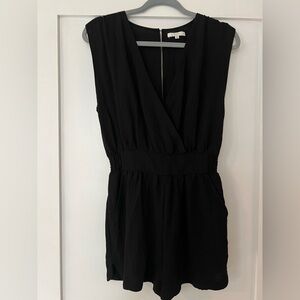 Z Supply Black Sleeveless V-Neck Romper